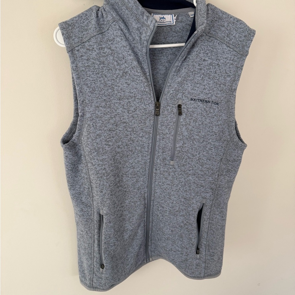 Southern Tide Men's Gray Zip Vest